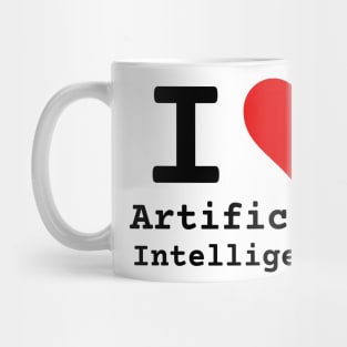 I Love Artificial Intelligence | Stylized Heart Logo Black Mug